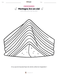 Aperçu de la feuille de travail imprimable Montagne Arc-en-ciel