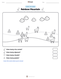 Rainbow Mountain printable worksheet preview