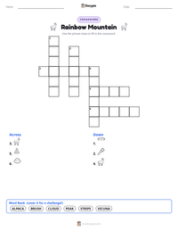 Rainbow Mountain printable worksheet preview