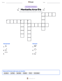 Prévia da folha de atividades imprimível Montanha Arco-Íris