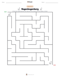 Regenbogenberg druckbare Arbeitsblatt Vorschau