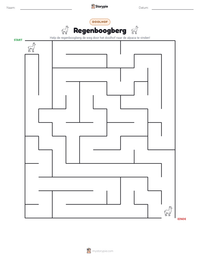 Regenboogberg afdrukbare werkblad voorbeeld