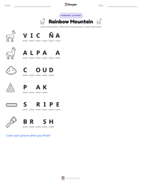 Rainbow Mountain printable worksheet preview