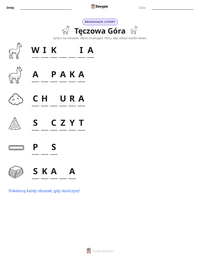 Podgląd drukowalnego arkusza ćwiczeń Tęczowa Góra