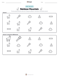 Rainbow Mountain printable worksheet preview