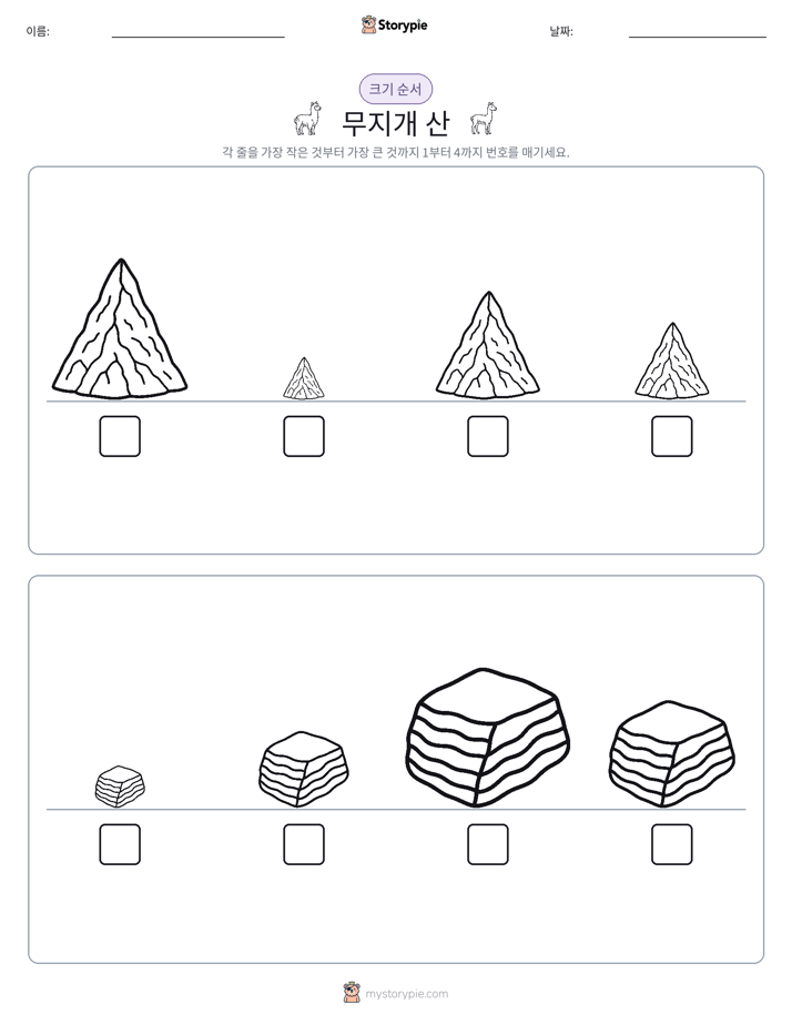 크기 순서
