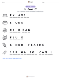 Caral printable worksheet preview