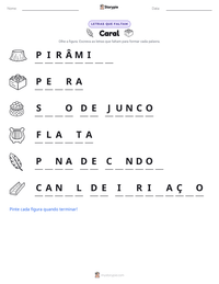 Prévia da folha de atividades imprimível Caral