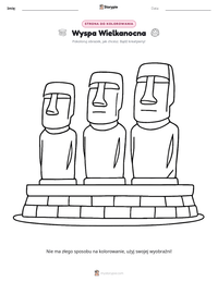 Podgląd drukowalnego arkusza ćwiczeń Wyspa Wielkanocna