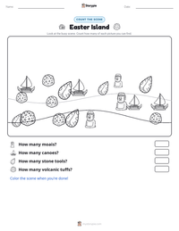 Easter Island printable worksheet preview