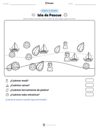 Vista previa de la hoja de trabajo imprimible de Isla de Pascua