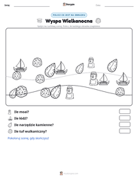 Podgląd drukowalnego arkusza ćwiczeń Wyspa Wielkanocna