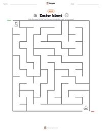 Easter Island printable worksheet preview