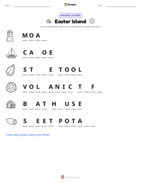 Easter Island printable worksheet preview