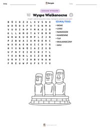 Podgląd drukowalnego arkusza ćwiczeń Wyspa Wielkanocna