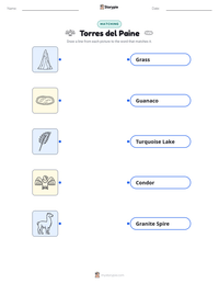 Torres del Paine printable worksheet preview