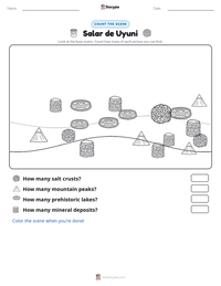 Salar de Uyuni printable worksheet preview