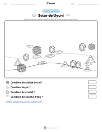 Aperçu de la feuille de travail imprimable Salar de Uyuni