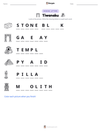 Tiwanaku printable worksheet preview