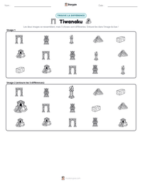 Aperçu de la feuille de travail imprimable Tiwanaku