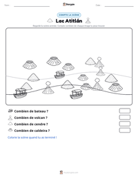 Aperçu de la feuille de travail imprimable Lac Atitlán