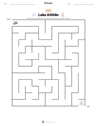 Lake Atitlán printable worksheet preview