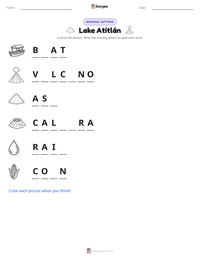 Lake Atitlán printable worksheet preview