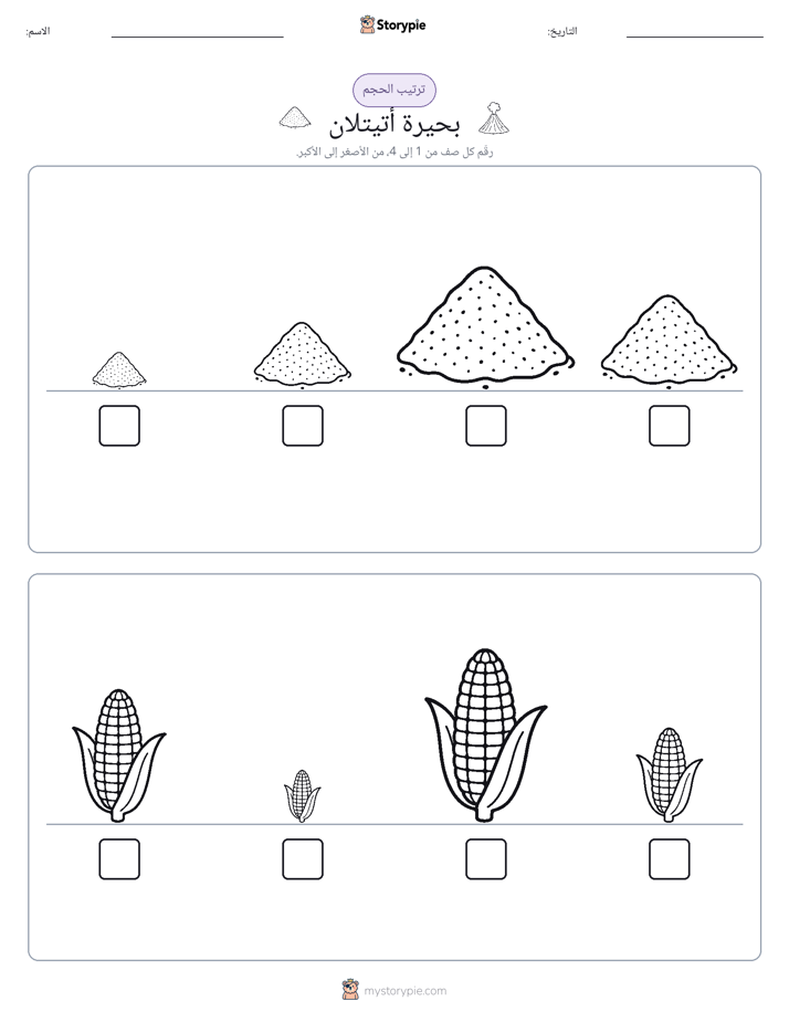 ترتيب الحجم