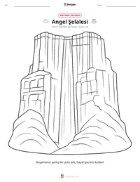 Angel Şelalesi yazdırılabilir çalışma sayfası önizlemesi