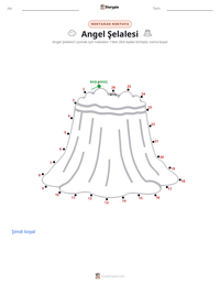 Angel Şelalesi yazdırılabilir çalışma sayfası önizlemesi