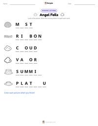 Angel Falls printable worksheet preview