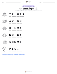 Aperçu de la feuille de travail imprimable Salto Ángel