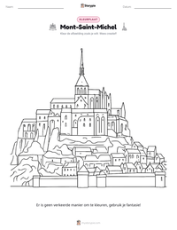 Mont-Saint-Michel afdrukbare werkblad voorbeeld