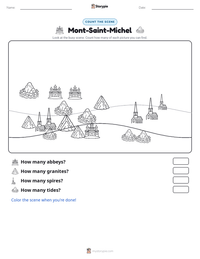 Mont-Saint-Michel printable worksheet preview