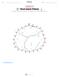 Prabaca lembar kerja cetak Mont-Saint-Michel