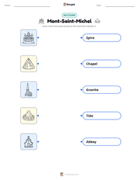 Mont-Saint-Michel printable worksheet preview
