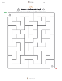 Mont-Saint-Michel printable worksheet preview