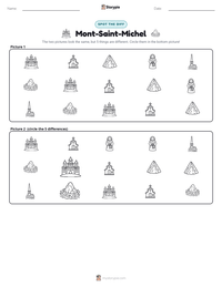 Mont-Saint-Michel printable worksheet preview