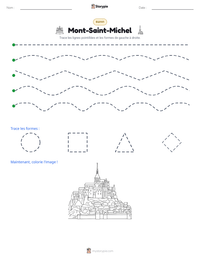 Aperçu de la feuille de travail imprimable Mont-Saint-Michel