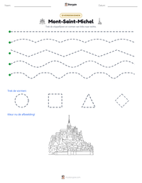Mont-Saint-Michel afdrukbare werkblad voorbeeld