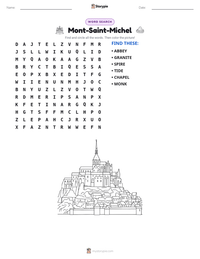 Mont-Saint-Michel printable worksheet preview