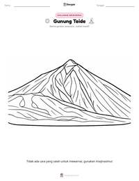 Prabaca lembar kerja cetak Gunung Teide