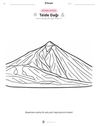 Teide Dağı yazdırılabilir çalışma sayfası önizlemesi