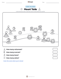 Mount Teide printable worksheet preview