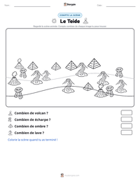 Aperçu de la feuille de travail imprimable Le Teide