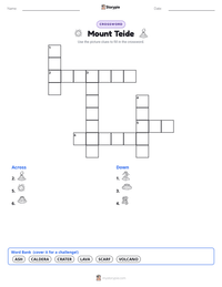 Mount Teide printable worksheet preview