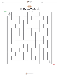 Mount Teide printable worksheet preview