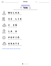 Podgląd drukowalnego arkusza ćwiczeń Teide