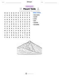 Mount Teide printable worksheet preview