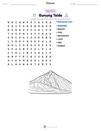 Prabaca lembar kerja cetak Gunung Teide